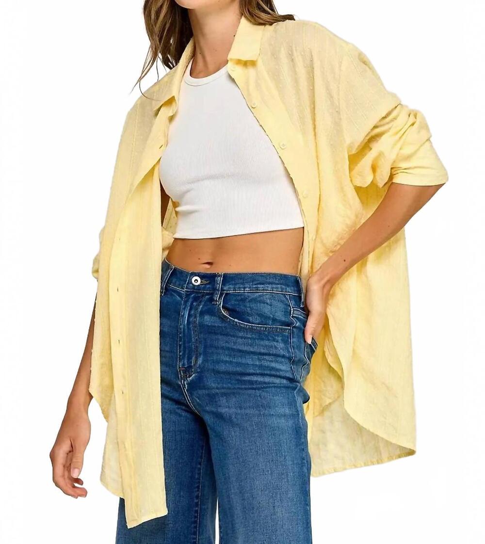 NEW MISS LOVE margot button down shirt in yellow